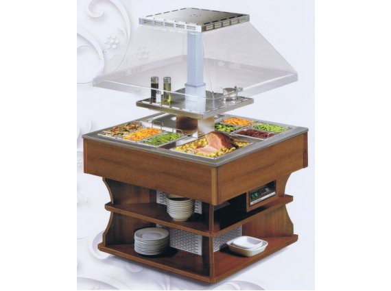 Vetrina calda mod. Oasi 8 M Bain-marie